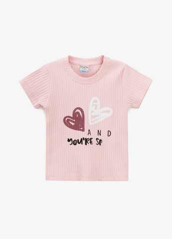 Рожева літня футболка з принтом для дівчинки 16594 92 см shop (2000990924797) Baby Show