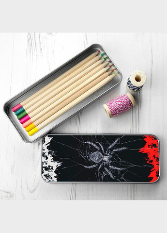 Органайзер для канцелярских принадлежностей металлический, кейс для мелочей паук 7*18 см Silver No Brand (309159833)