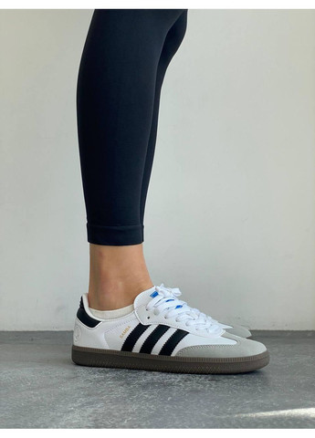 Чорні Осінні кросівки чоловічі adidas samba vegan low white black адідас самба No Brand