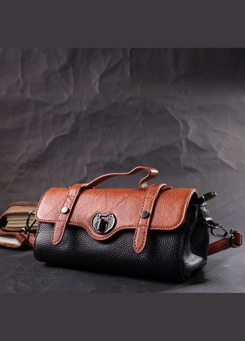 Жіноча сумка у вінтажному стилі з натуральної шкіри 22349 Чорна Vintage (298568949)