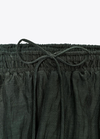 Темно-зеленая однотонная юбка Zara