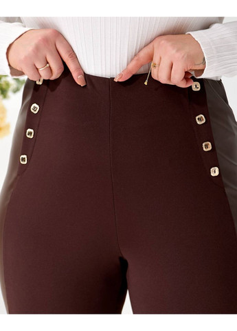 Лосины комбинированные с эко-кожей ЗАМЕРЫ В ОПИСАНИИ GD/GL Модний простір (369378459)