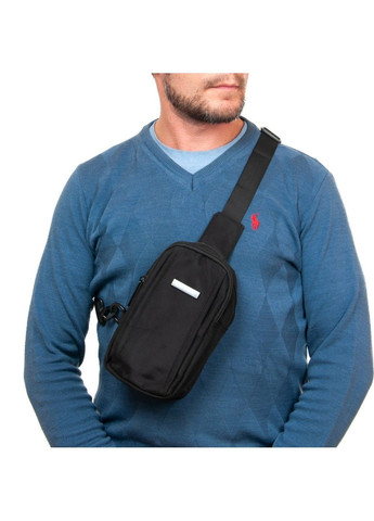 Мужская тканевая сумка-слинг 6043 black Lanpad (366092146)