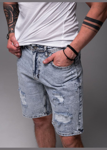 Чоловічі джинсові шорти блакитні рвані No Brand (343710640)