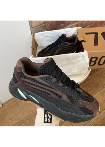 Чорні Осінні кросівки чоловічі adidas yeezy boost 700 v2 no logo brown адідас ізі буст No Brand