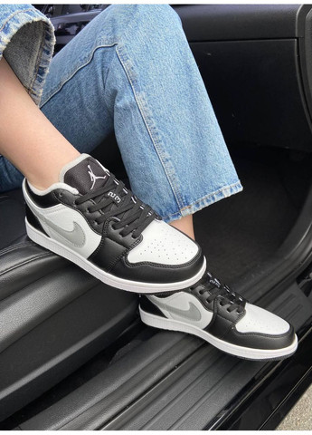 Сірі Осінні кросівки чоловічі nike air jordan 1 low black grey найк аір джордан No Brand