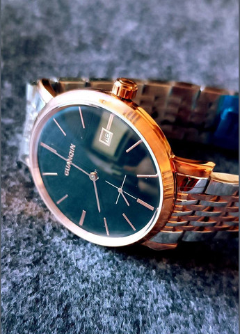 Чоловічий аналоговий автоматичний механічний наручний годинник GJ16028 (металевий, чорний, золотий) Guanqin (296790606)