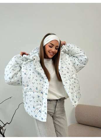 Белая демисезонная куртка flower, цвет белый Fashion