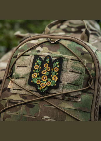 Нашивка Тризуб Мальви (вишивка) Black M-TAC (315047991)