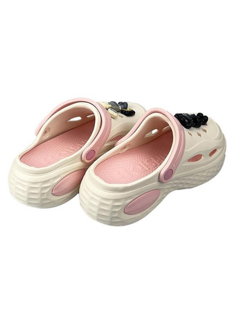 Женские кроксы сабо на платформе с джибитсами розовые 10902-3 Sanlin (315773528)