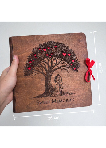 Весільний фотоальбом з дерева Sweet Memories на 100 фото - подарунок на річницю, весільний подарунок друзям, близьким No Brand (370386883)
