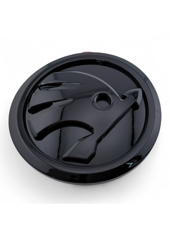 Эмблема значок логотип на капот, багажник ущерб 100 мм черный глянец Skoda (354698423)