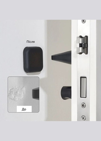 Самоклеючий силіконовий протиударний стопор для дверей чорний квадрат 42*42 мм ( TA0029_2 ) No Brand (315885469)