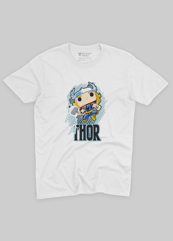 Белая демисезонная футболка для девочки с принтом супергероя - тор (ts001-1-whi-006-024-003-g) Modno