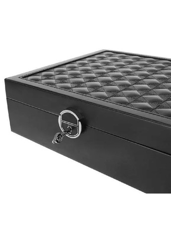 Шкатулка футляр ящик короб бокс органайзер для прикрас коштовностей з дзеркалом ключем 25,5х25,5х30 см (476674-Prob) Чорна Unbranded (288044364)