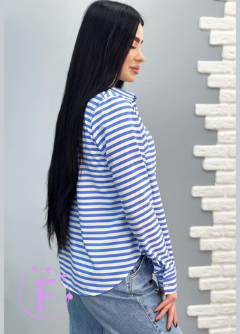 Голубая рубашка с длинными рукавами Fashion Girl