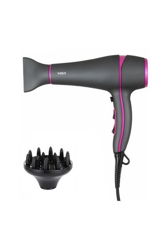 Професійний потужний фен з насадками V-402 з концентратором та дифузором для сушіння та укладання волосся VGR (364665469)