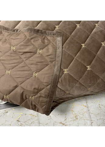 Стильне велюрове покривало євро розмір 220×240 см кавового кольору No Brand (361077241)