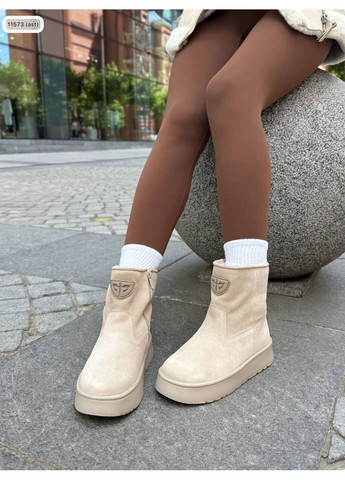 Черевики зимові з бежевої натуральної замші (36–40) No Brand Черевики (366340013)