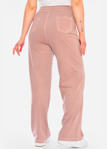 Штаны женские однотонные полубатальные розового цвета Let's Shop (346392843)