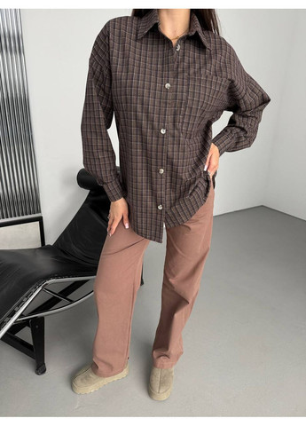 Жіноча оверсайз сорочка фланель No Brand Р1543-022 (370590767)