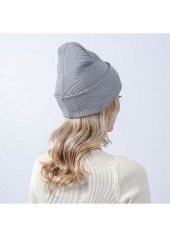 Шапка біні жіноча бавовна сіра FREYA LuckyLOOK 700-018 (362576545)