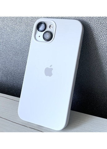 Чехол на айфон 13 Silicone case на 13 силиконовый open camera с микрофиброй / white No Brand (369136940)