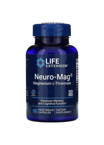 Магний L-треонат Neuro-Mag Magnesium L-Threonate для улучшения памяти 90 капсул Life Extension (264648057)