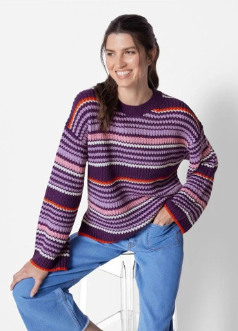 Фиолетовый демисезонный свитер вязаный оверсайз пуловер Esmara