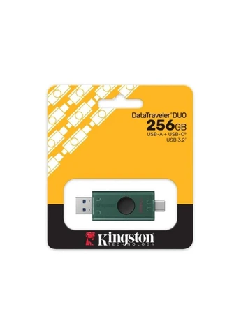 Флеш-накопичувач 256GB DataTraveler DuoG2 USB-A + USB-C 3.2 Gen 1 Чорний/Зелений Kingston (388776774)