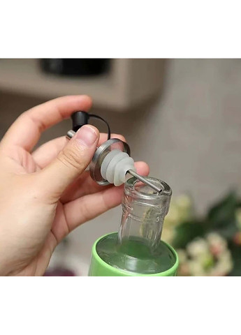 Диспенсер дозатор для масла уксуса соуса стеклянная бутылка с дозатором с стильной цветной накладкой 300 мл Kitchen Master (350884005)