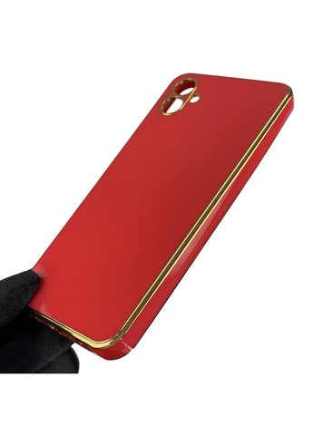 Чохол для Galaxy A04e SM-A042F глянсовий із золотою окантовкою із захистом камери на самсунг а04е червоний Samsung (366018900)