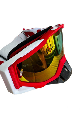 Эндуро кроссовый мотошлем Helmet Red Bull + очки Profi Red комплект No Brand (370677332)