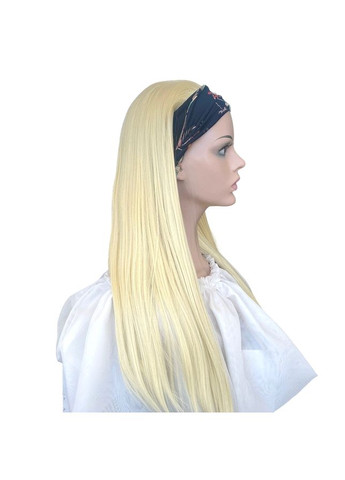 Парик блонд длинный прямой с повязкой резинкой женский для женщин 60см из искусственных волос No Brand 7490 (298685955)