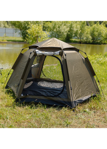 Палатка автоматическая трехместная 240×210×130 (см) кемпинговая туристическая LU-020 Хаки LUGI (370439168)