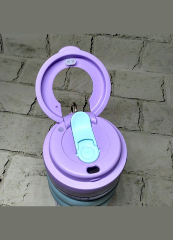 Стакан для напоїв з трубочкою та ручкою 800 мл 21х8,5 см Бузковий No Brand (327368125)