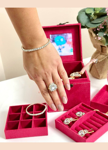 Детский набор украшений 769-26 зеркальце, украшения, часы, в чемодане Малиновый Fun Game (327217379)