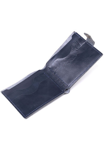 Компактне шкіряне портмоне для чоловіків 16465 Синій Shvigel (329147460)
