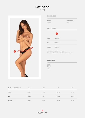 Трусики Latinesa crotchless thong XS/S Obsessive (297138559)