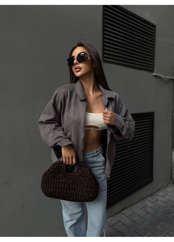 🧥 Бомбер из искусственной замши |подложка | Размерная сетка в описании DK/DL Мода без кордонів на молнии (360861369)