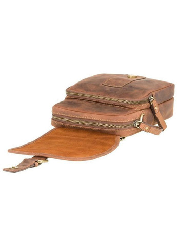 Сумка слінг через плече чоловіча шкіряна для телефону та для документів маленька Коричневий 38815 Visconti (351403569)