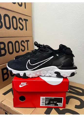 Чорні Осінні кросівки чоловічі nike react vision black найк реакт вісіон No Brand