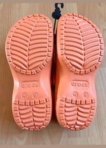 Оранжевые женские кроксы платформа розовые women's platform clog pearl Crocs