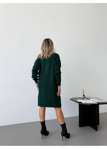 Изумрудное женское вязаное платье Osoblyva
