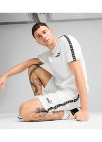 Комбинированная футболка ess tape tee 68467402 белый 68467402 Puma