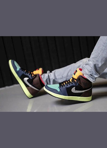Комбіновані всесезонні кросівки air jordan 1 retro high tokyo bio hack Nike