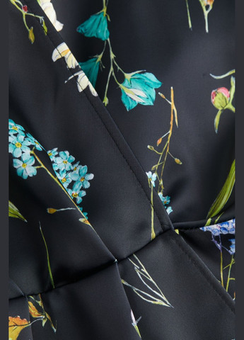 Чорна кежуал плаття, сукня H&M з квітковим принтом