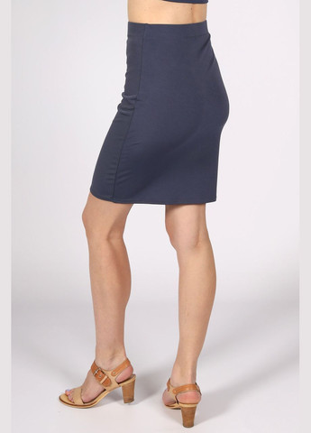 Темно-серая офисная женская трикотажная короткая юбка, однотонная. No Brand