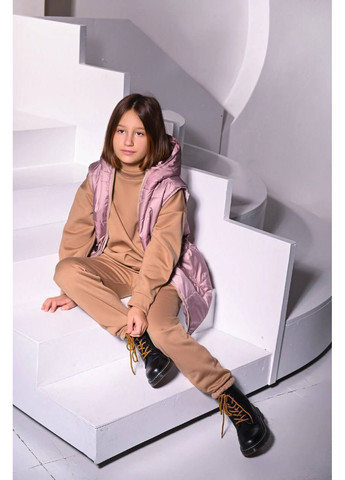 Теплый подростковый костюм с модной жилеткой ЗАМЕРЫ В ОПИСАНИИ GD/GL Модний простір (370147276)