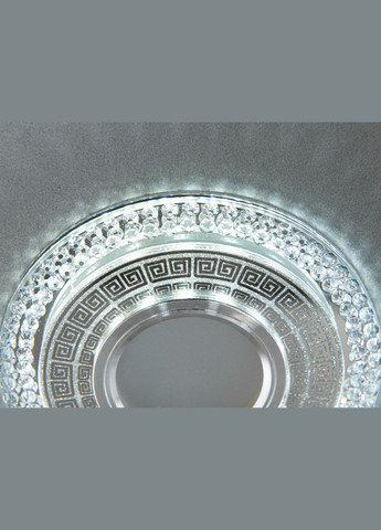 Кришталевий точковий світильник на 1 лампу G5.3 з вбудованим LED підсвічуванням 3Вт хром 125х10 мм Diasha (301347279)